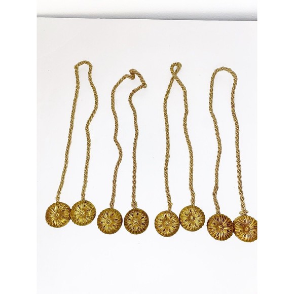 Curtain Tie Backs With Rosettes Set Of 4 - Picture 3 of 9